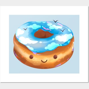 Blue Sky Donut Posters and Art